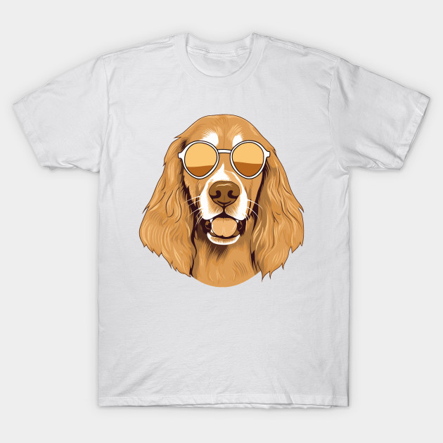 Golden Summer dog in sunglasses, golden retriever by maasPat